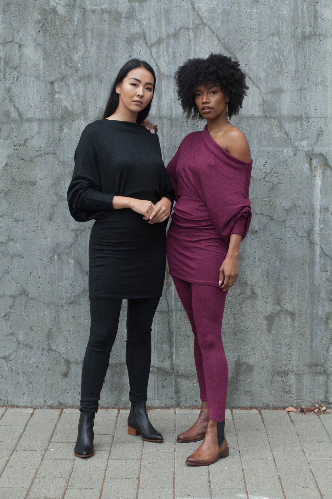 Berry Cowl Sweater Dress/Top